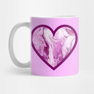 Baby Pink Paint Pour Heart Mug